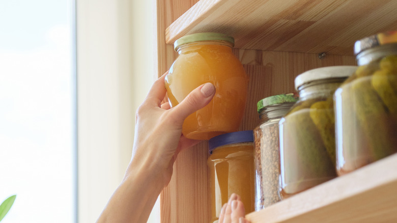 Storing honey in the pantry