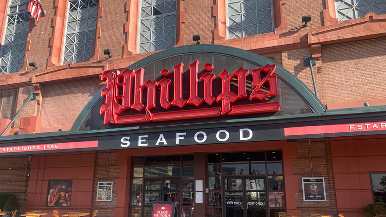 The outside of Phillips Seafood Restaurant