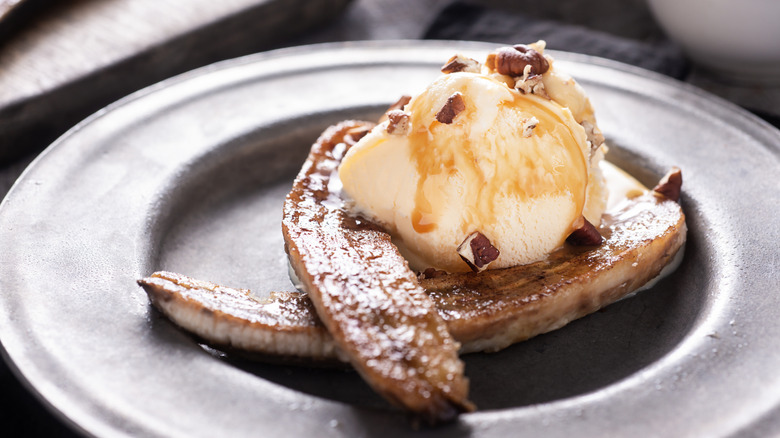 Bananas Foster dessert on plate