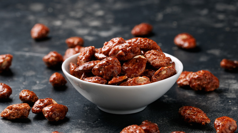 A bowl of toasted almonds