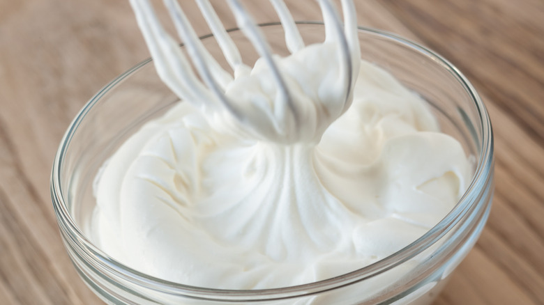 bowl of whipped cream