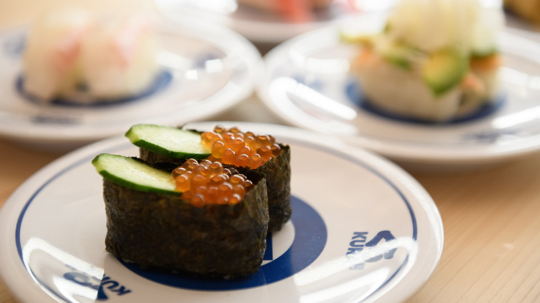 plates of sushi