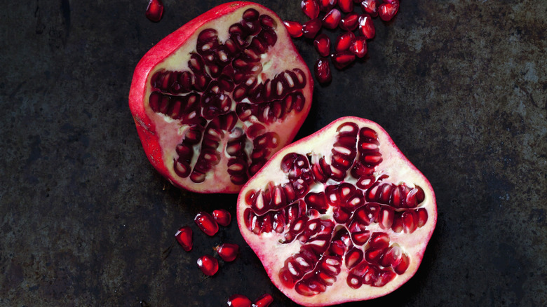An open pomegranate