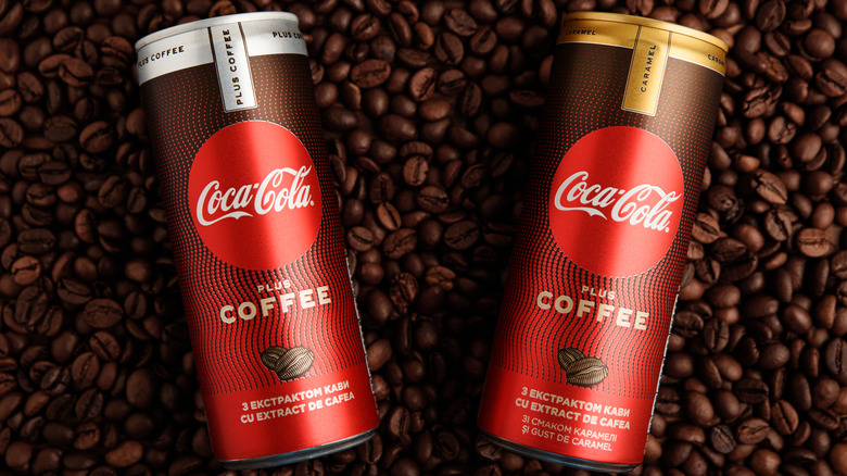 Coke coffee cans on beans