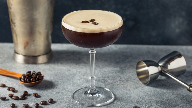 Espresso martini with shaker