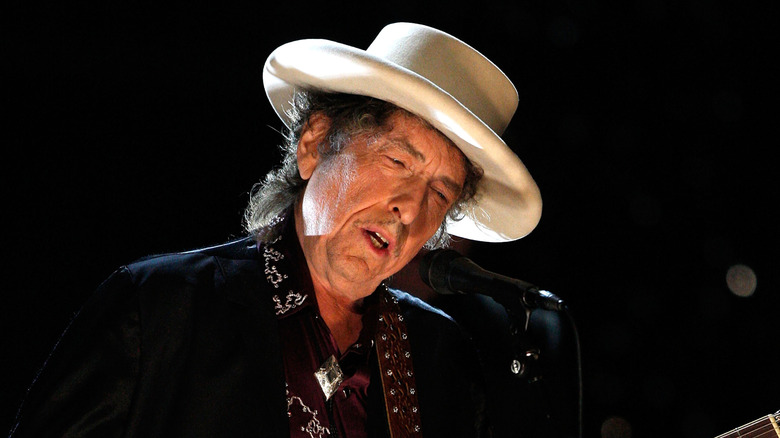 Bob Dylan performs onstage