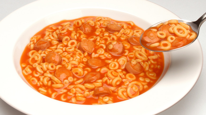 bowl of SpaghettiO's in dish