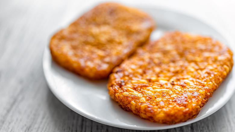 Hash browns on a plate