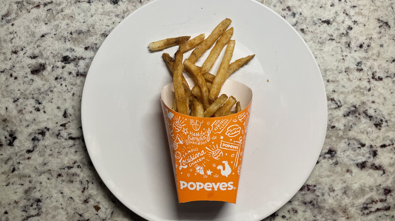 Popeye's Cajun fries on a plate