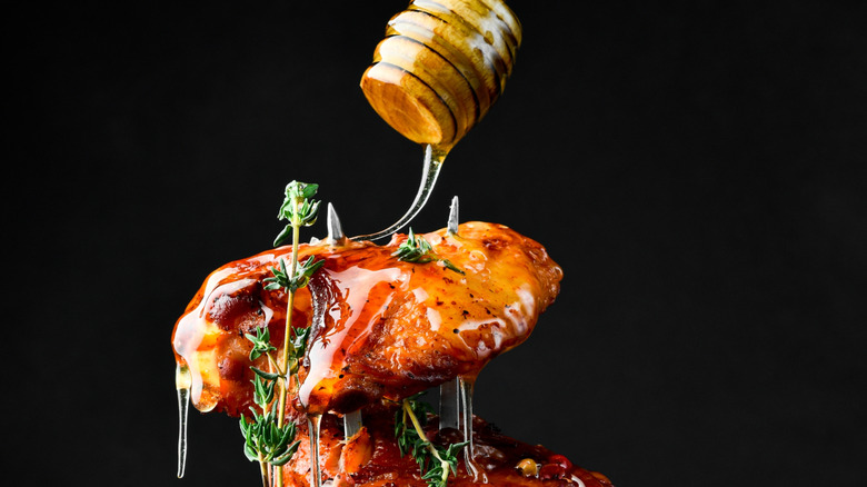 Hot honey on grilled chicken