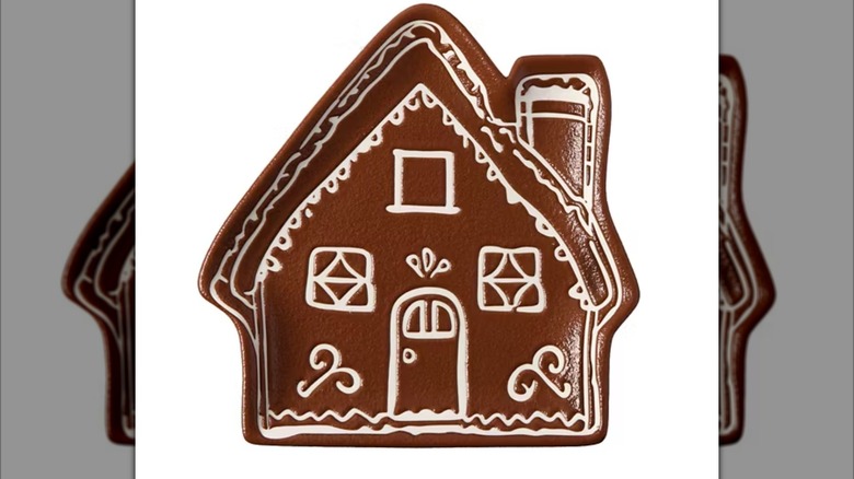 Holiday Crofton Gingerbread Shaped Plate on a white background