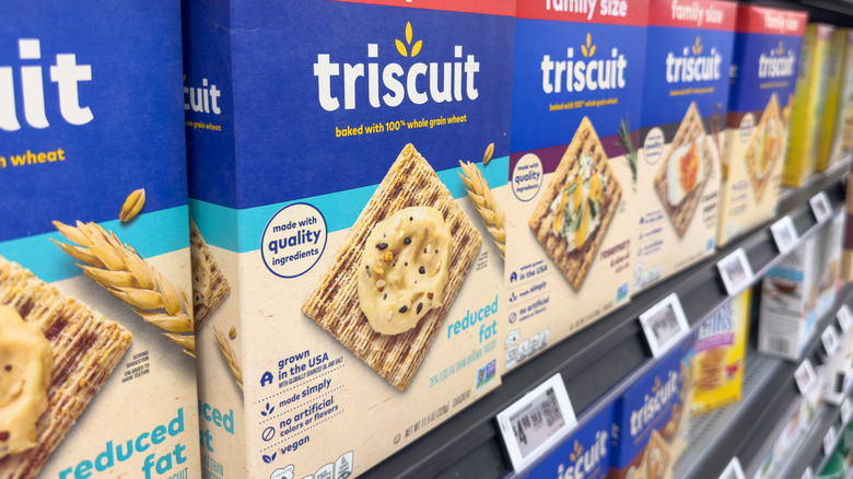 Triscuit crackers on shelf