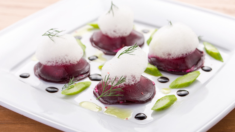 Beets with foam