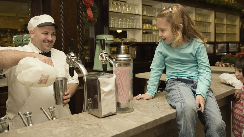 Old-fashioned drugstore malt shop