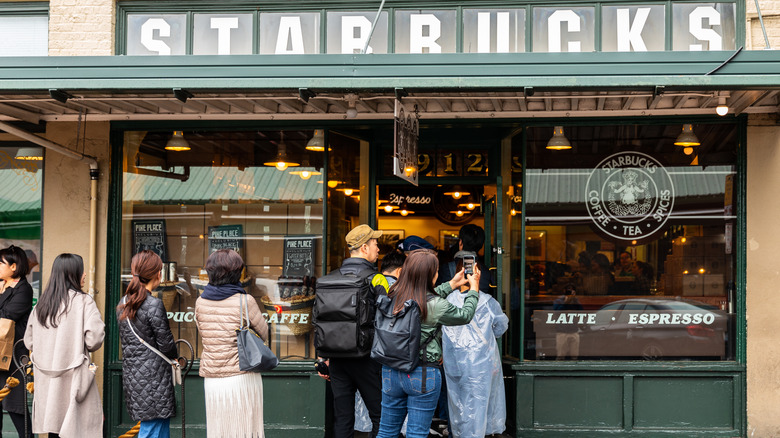 exterior of first Starbucks store 