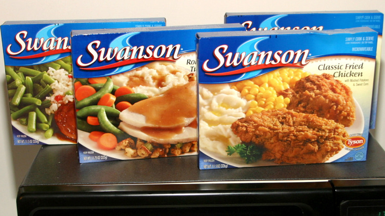 Swanson frozen meal boxes