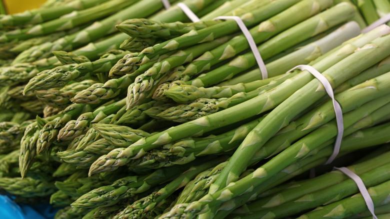 bundles of fresh asparagus
