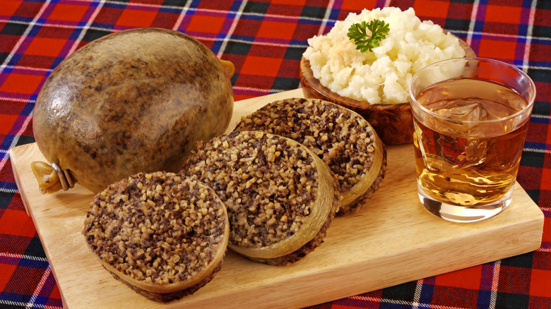 haggis with mash and whisky