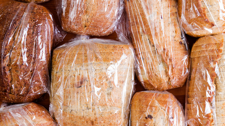 Assortment of bagged bread