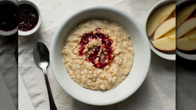 served oatmeal spread