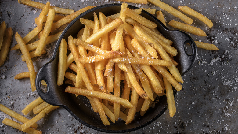 crispy homemade french fries in bowl