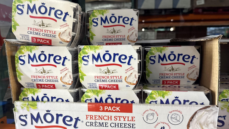 Packages of the St Moret French cream cheese at Costco.