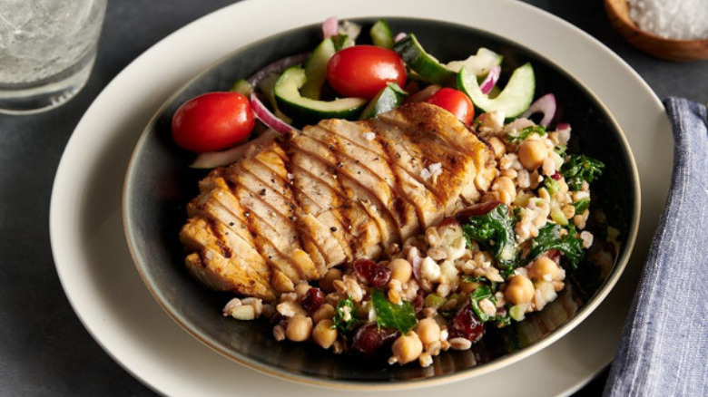 a bistro meal featuring chicken and two sides from The Fresh Market