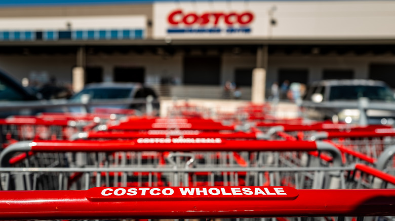 Costco shopping cart in front of a store