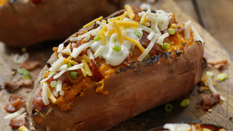 Baked sweet potato cheese stuffing
