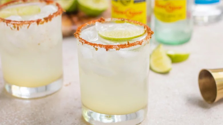 ranch water cocktail with spiced rim