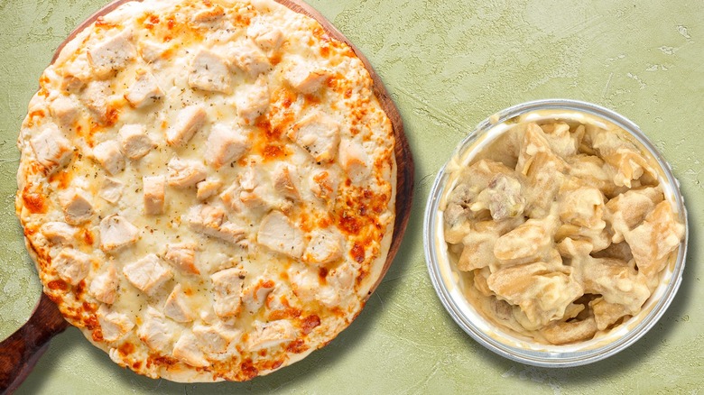 canned chicken on pizza
