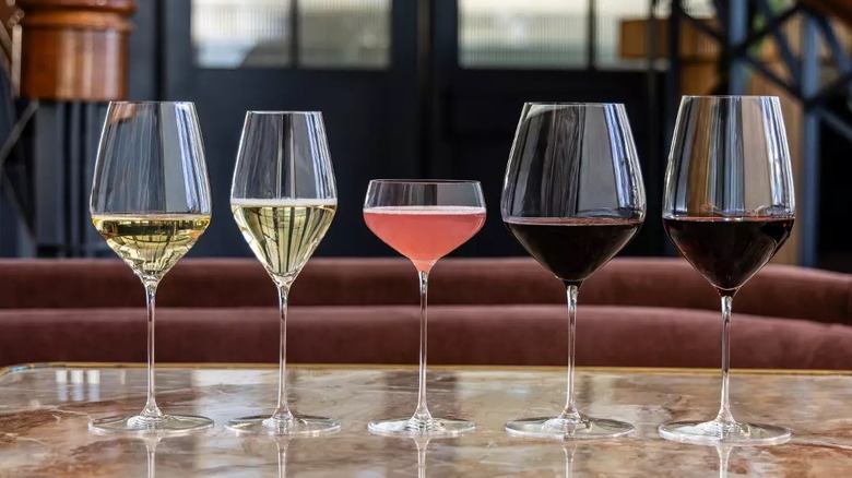 The SPIEGELAU Hi-Lite Collection of wine glasses at fancy restaurant