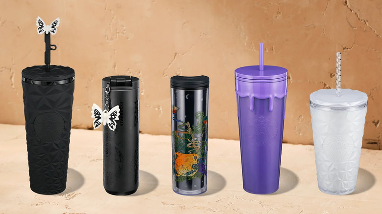 Starbucks' Halloween 2025 Cups on a table