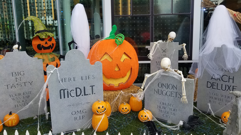A McDonald's Halloween graveyard
