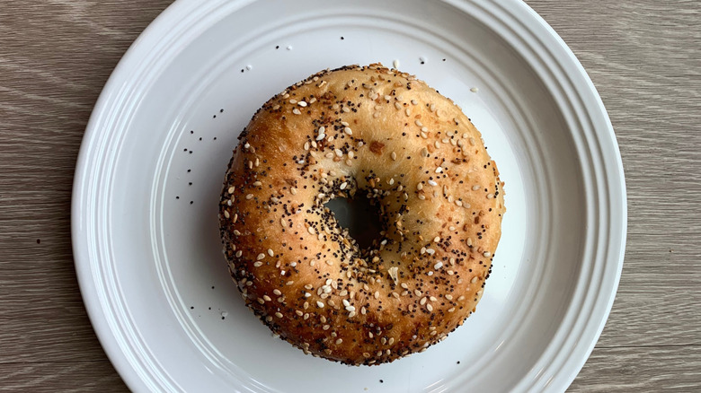bagel served on plate
