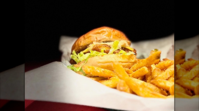 Fish sandwich with fries