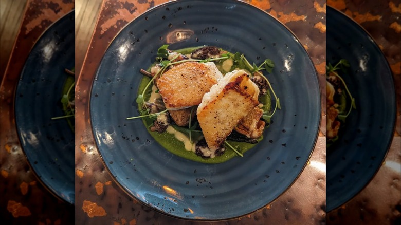 Plate of fish in a restaurant