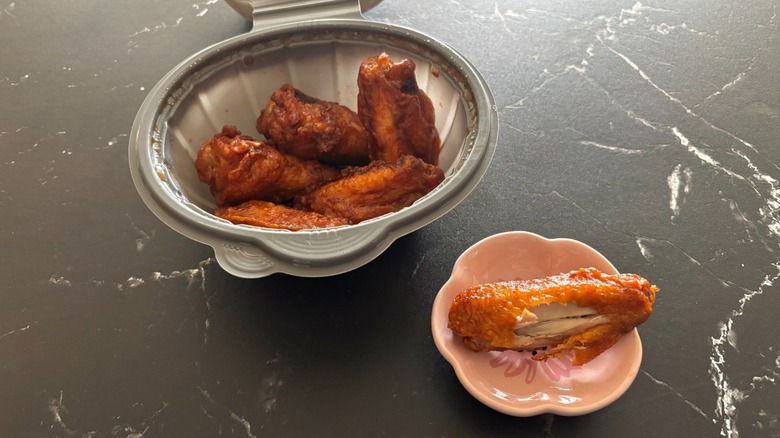 Pizza Hut wings with Honey BBQ sauce