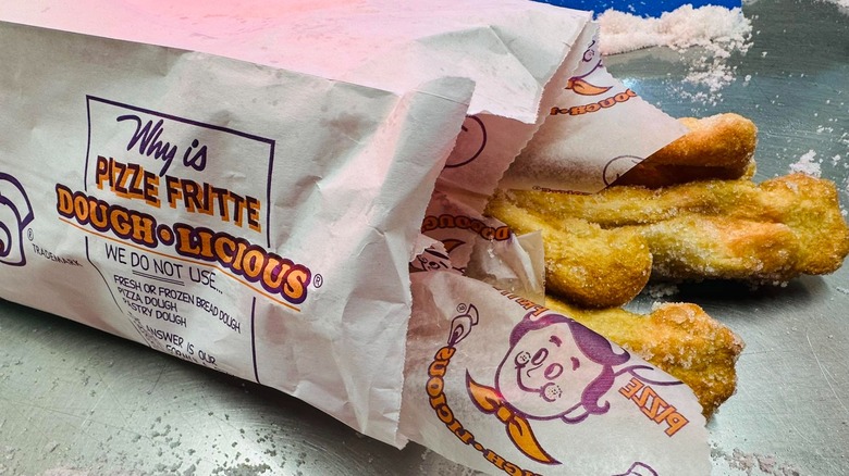 Bag of fried dough strips from Pizze Fritte