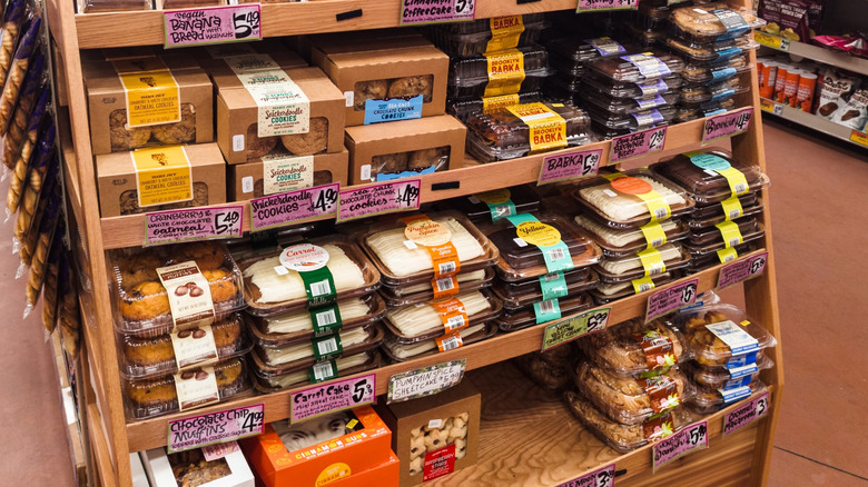 Trader Joe's baked goods on a shelf.