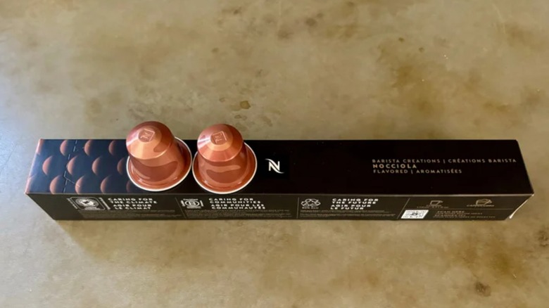 pack of Nespresso Nocciola hazelnut flavored pods