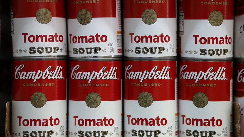 Grocery store display of Campbell's Tomato Soup