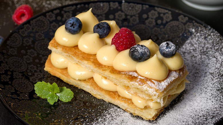 Millefeuille with custard layers