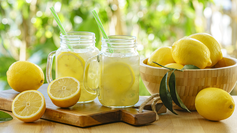 glasses of classic lemonade