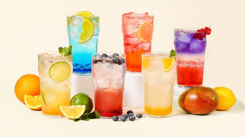 variety of flavored lemonades