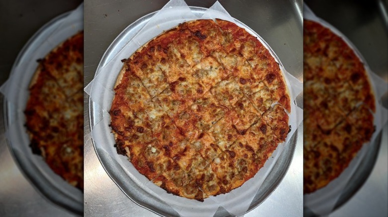 A cheese pizza at Vito and Nick's