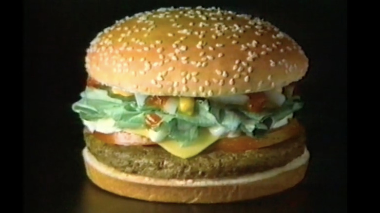 A McD.L.T. burger in a McDonald's commercial