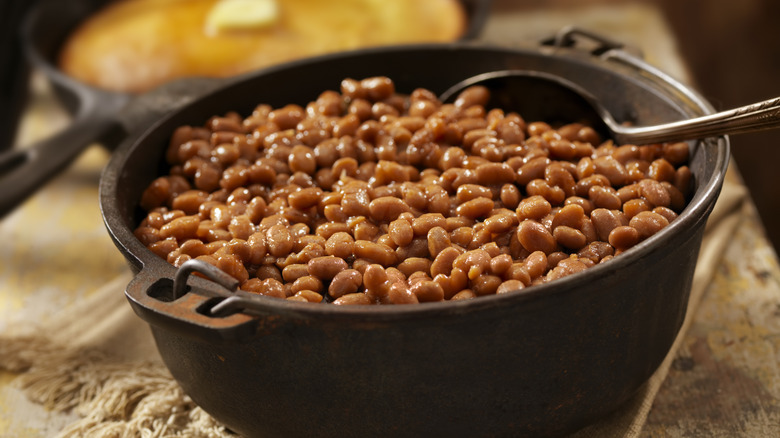 Pot of baked beans