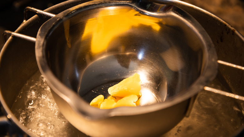 Melting butter in a double boiler
