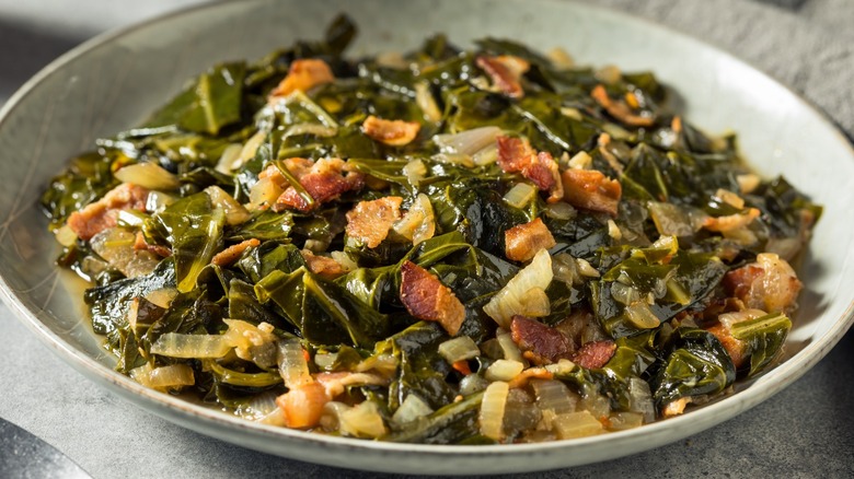 A plate of Southern style collard greens 